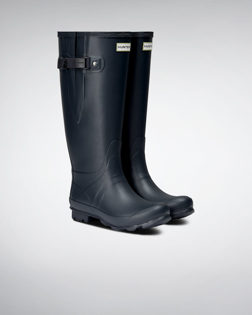 Womens Wide Fit Rain Boots - Hunter Norris Field (79KITNQAW) - Navy